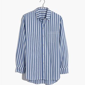 NWT Sz S Madewell Oversized Ex-boyfriend shirt in stripe
